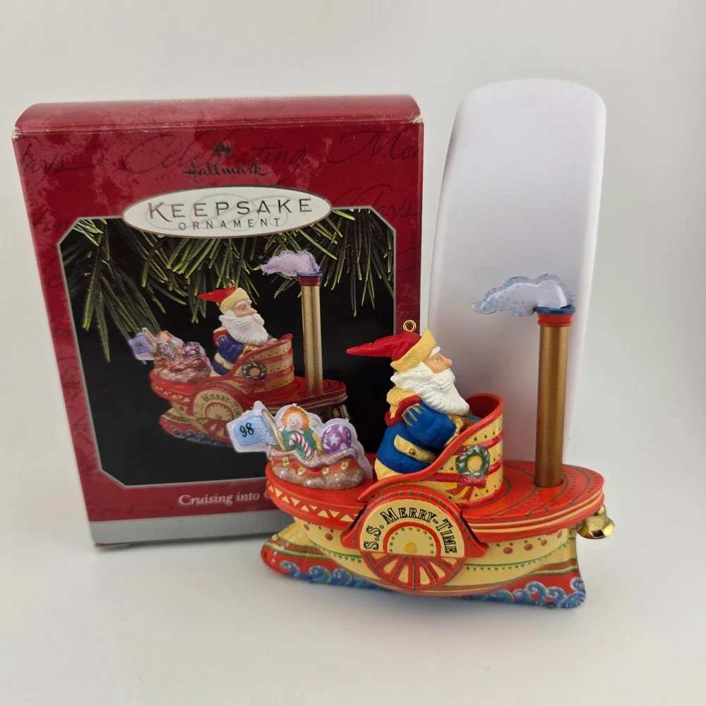 Hallmark Keepsake Cruising Into‎ Christmas Ornament 1998 Metal With Box